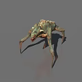 Game Movie Monster Character With Multiple Legs And Spiked Green Brown Body