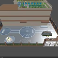 School Building Rooftop Featuring Football Fields Basketball Courts And Green Spaces