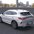 White Modern SUV With Sleek Lines Large Grille And Alloy Wheels Outdoor