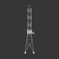 High Voltage Electric Power Transmission Tower With Metal Lattice Structure And Equipment
