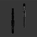 Two Tactical Pistols With Camo And Metallic Finish Exposed Magazine Details