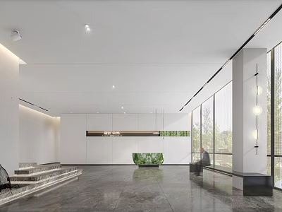 Modern Front Desk Sales Department 3d model