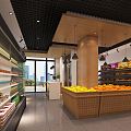 Modern Fruit Store Apple Supermarket Fruit and Vegetable Booth 3d model