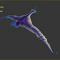Fantasy Character Interacting With Purple Yellow Winged Creature Having Glowing Parts And Streamlined Form