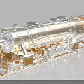 Exquisite Golden Steam Train Model Showcasing Detailed Vintage Design On Tracks