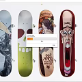 Diverse Skateboards Sports Equipment With Various Artistic Graphic Designs And Creative Prints