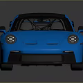 Blue Sports Car With Sleek Design Black Roof And Rear Spoiler