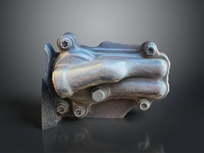 Detailed Industrial Metal Mechanical Part With Multiple Bolts And Connections 3d model