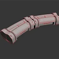 Detailed Industrial Metal Mechanical Component With Segmented Joints And Bolted Structure