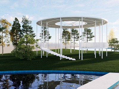 Creative round pavilion model