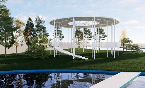 Creative round pavilion 3d model