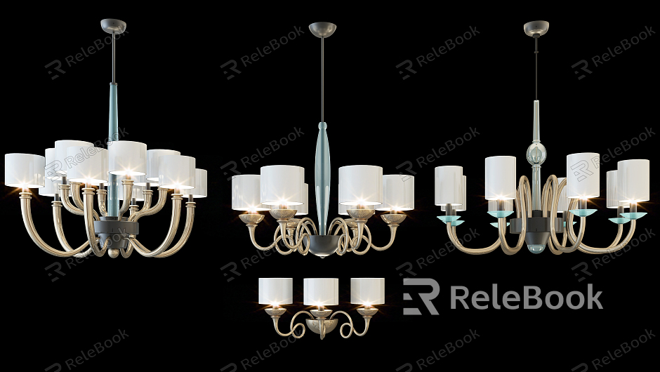 Simple European lamp combination fashion simple metal chandelier combination model