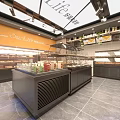 Modern Dessert Shop Interior With Glass Display Cases Fresh Pastries And Warm Lighting Fixtures