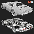 Classic Orange Chevrolet Corvette Sports Car Exterior Design With Vintage Styling