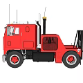 Red Classic Truck With Chrome Grille And White Spoke Wheels