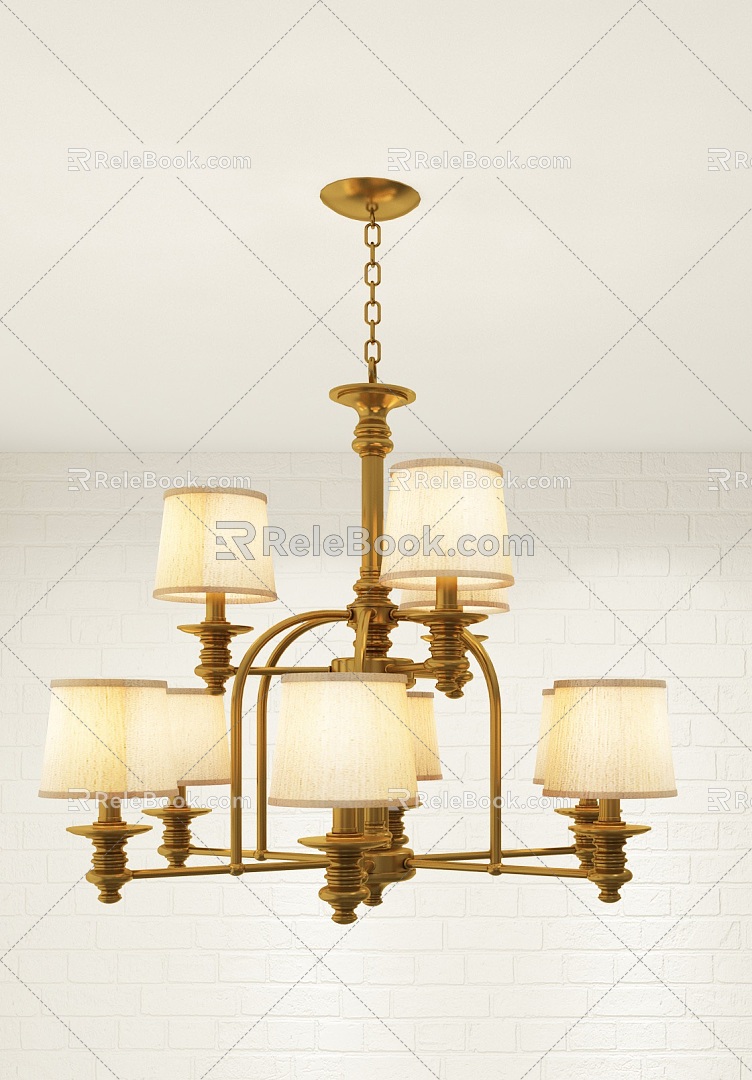 European-style chandelier metal chandelier 3d model