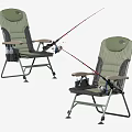 Portable Folding Fishing Leisure Chair With Fishing Rod Holder And Water Bottle Pockets