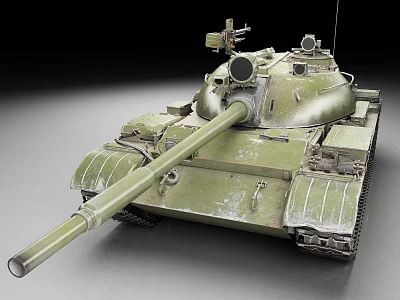 Green Military Tank With Long Cannon And Tracked Design For Combat 3d model