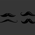 Men's Different Shaped Black Fake Mustache Props For Facial Hair Styling