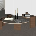 Middle Ancient Solid Wood Coffee Table 3d model