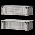 Classical Kitchen Cabinets With Marble Island Countertop And Carved Decorative Details