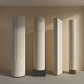 Various Designed Neutral Toned Columns With Different Shapes In Warm Interior