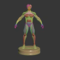 Standing Golden Human Muscle Anatomical Model for Medical Education on Black Base