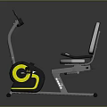 Black and Yellow Stationary Bike with Digital Display Adjustable Seat and Ergonomic Frame