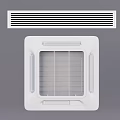 Modern White Air Conditioner Vents With Long Grille And Square Panel Design