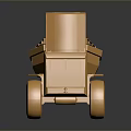 Golden Dump Truck Model with Shiny Surface on Reflective Dark Background