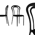 Black Curved Back Leisure Chairs In Minimalist Setting With White Wall And Light Wooden Floor