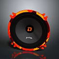 High Quality Jamo Orange Black Circular Audio Speaker With Vibrant Design