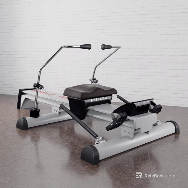 Sturdy Home Gym Rowing Machine With Ergonomic Seat And Adjustable Metal Handlebars 3d model 