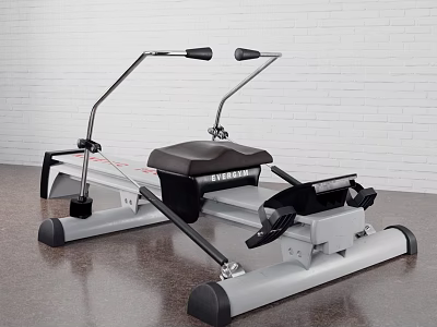 Sturdy Home Gym Rowing Machine With Ergonomic Seat And Adjustable Metal Handlebars 3d model