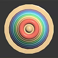 Rainbow Colored Wooden Stacking Rings Decorative Home Furniture Piece With Circular Layers