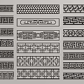 New Chinese-style Waist Line Circle Pattern Lace Pattern Ancient Ornamental Decorative Flower Carvings 3d model