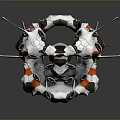 Orion Spacecraft 3D Model With White Orange Gray Modular Wings And Thrusters