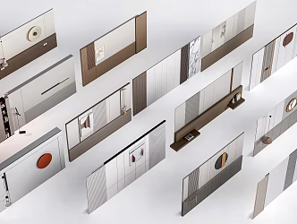 Bedroom Background Wall Indoor Background Wall Home Decoration Background Wall Panel 3d model