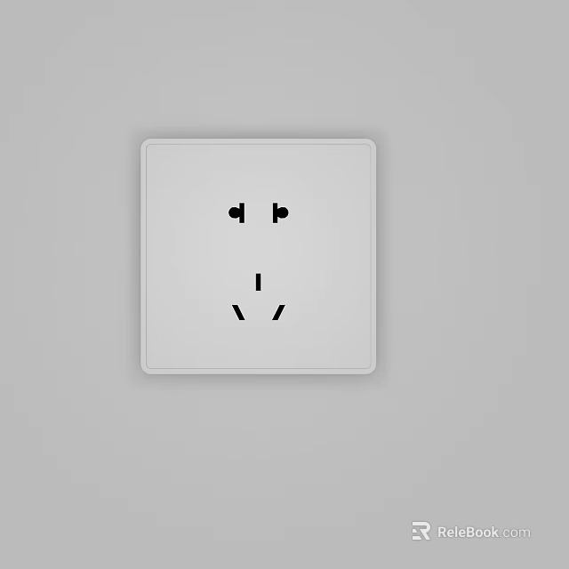Modern White Switch Panel with Socket in Sleek Home Electrical Design 3d model 