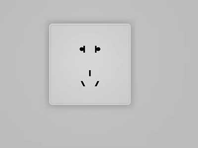 Modern White Switch Panel with Socket in Sleek Home Electrical Design 3d model