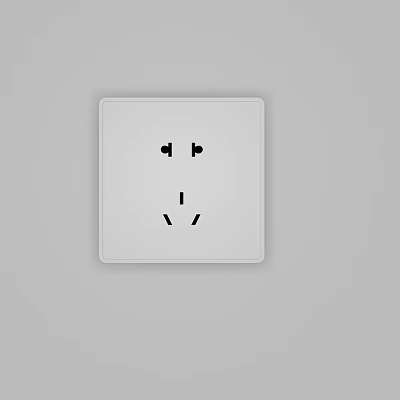 Modern White Switch Panel with Socket in Sleek Home Electrical Design 3d model