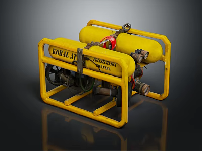 Professional Yellow Kobalt Gas Equipment With Cylindrical Tanks Metal Frame Valves And Pipes 3d model