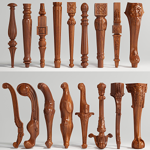 European Style Furniture Legs Table Legs Furniture Feet Roman Column 3d model