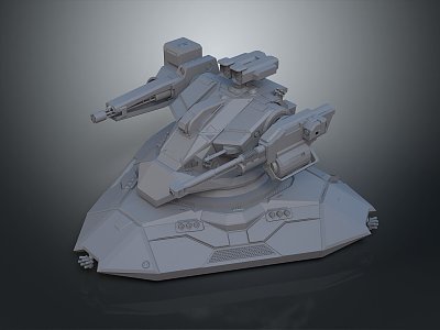 Turret Turntable Railgun Sci-fi Tower Defense Game Tower Defense Sci-fi Turret Game Turret Game Battery 3d model