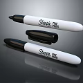 Sharpie Fine Point Pens Displayed On Dark Surface With Clear Reflection