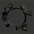 Ancient Bronze Weapon With Hanging Bells And Ring Decorations On Bucket Shaped Body 3d model