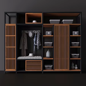 New Chinese Shoe Cabinet Shoe Cabinet Storage Cabinet 3d model