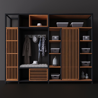 New Chinese Shoe Cabinet Shoe Cabinet Storage Cabinet 3d model