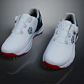 Stylish White Golf Shoes With Red Sole And Modern Design Details