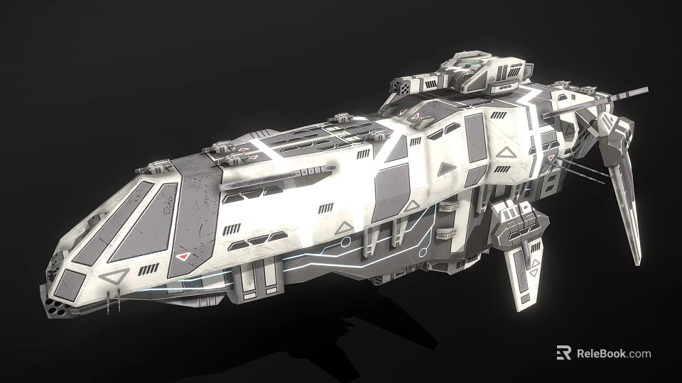 Futuristic Sci Fi Spaceship Design With Detailed Metallic Exterior And Advanced Structure 3d model 
